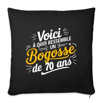 BOGOSSE DE 70 - Housse de coussin décorative 45 x 45 cm - noir - Devant