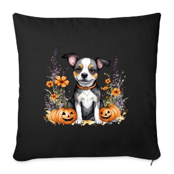Halloween puppy - Sofa pillowcase 17,3'' x 17,3'' (45 x 45 cm) - black - Front