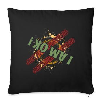 Dirt Biker Riding I Am Ok Dirt Bike - Sofa pillowcase 17,3'' x 17,3'' (45 x 45 cm) - black - Front