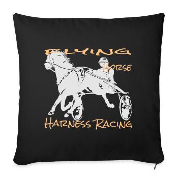 Course de trot trotteur - Housse de coussin décorative 45 x 45 cm - noir - Devant