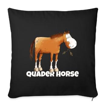 American Quarterhorse Quader Horse Wortspiel - Sofakissenbezug 45 x 45 cm - Schwarz - Vorne