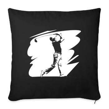 Golfer Sketch - Sofa pillowcase 17,3'' x 17,3'' (45 x 45 cm) - black - Front
