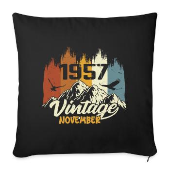 68th Birthday - Legendary since November 1957 - Sofa pillowcase 17,3'' x 17,3'' (45 x 45 cm) - black - Front