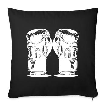 Boxhandschuhe - Sofakissenbezug 45 x 45 cm - Schwarz - Vorne