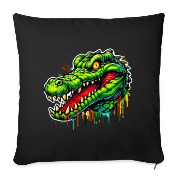 Alligator Crocodile - Sofa pillowcase 17,3'' x 17,3'' (45 x 45 cm) - black - Front