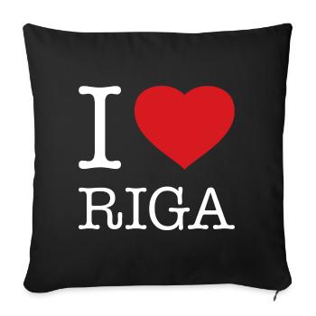 I LOVE RIGA Lithuania Latvia - Sofa pillowcase 17,3'' x 17,3'' (45 x 45 cm) - black - Front