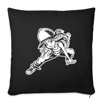 Breakdancerin - Sofakissenbezug 45 x 45 cm - Schwarz - Vorne