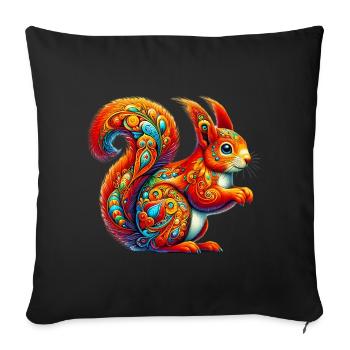 Squirrel - Sofa pillowcase 17,3'' x 17,3'' (45 x 45 cm) - black - Front