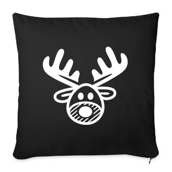 Reindeer comic cartoon Christmas xmas reindeer - Sofa pillowcase 17,3'' x 17,3'' (45 x 45 cm) - black - Front