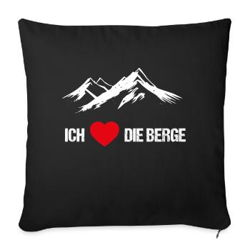 Ich liebe die Berge - Sofakissenbezug 45 x 45 cm - Schwarz - Vorne