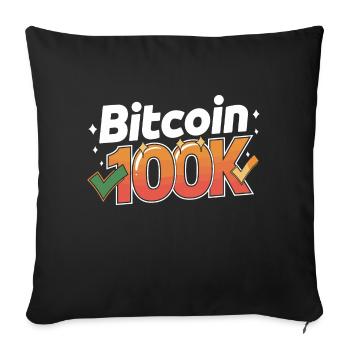 Bitcoin 100K - Housse de coussin décorative 45 x 45 cm - noir - Devant
