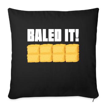 Baled It Hay Bal Farming Straw Baling - Housse de coussin décorative 45 x 45 cm - noir - Devant