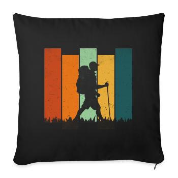 Retro-Wandern - Sofakissenbezug 45 x 45 cm - Schwarz - Vorne