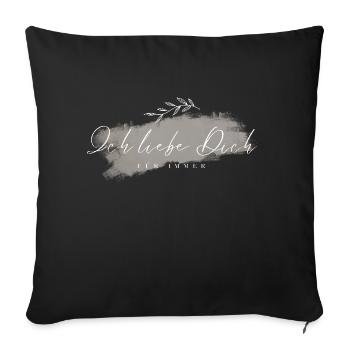 Je t’aime pour toujours - Housse de coussin décorative 45 x 45 cm - noir - Devant
