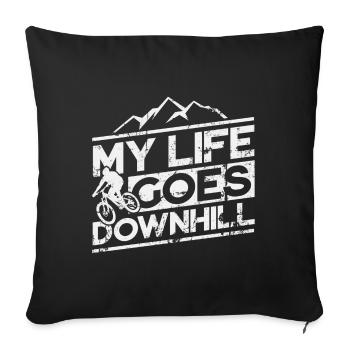 Downhill Mountain Bike Bicycle MTB - Sofa pillowcase 17,3'' x 17,3'' (45 x 45 cm) - black - Front