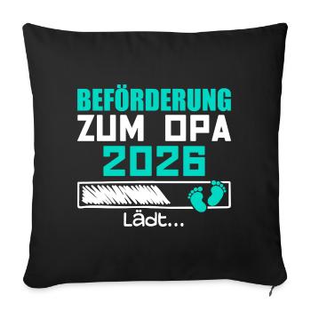 Promotion to Grandpa 2026 - Sofa pillowcase 17,3'' x 17,3'' (45 x 45 cm) - black - Front