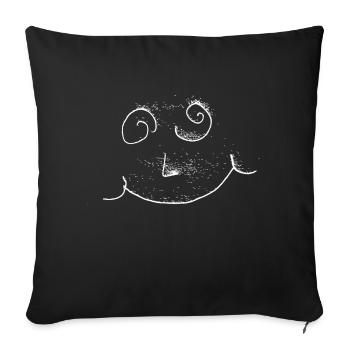 Sandy visage heureux - Housse de coussin décorative 45 x 45 cm - noir - Devant