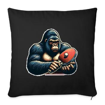 Ping-pong - Housse de coussin décorative 45 x 45 cm - noir - Devant