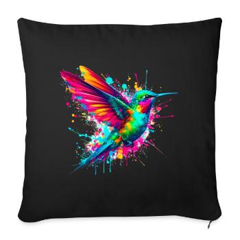 Hummingbird - Sofa pillowcase 17,3'' x 17,3'' (45 x 45 cm) - black - Front