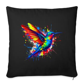 Hummingbird - Sofa pillowcase 17,3'' x 17,3'' (45 x 45 cm) - black - Front