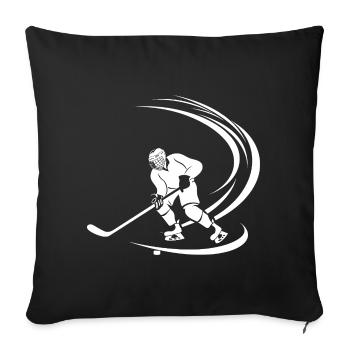 hockey player sketch - Sofa pillowcase 17,3'' x 17,3'' (45 x 45 cm) - black - Front
