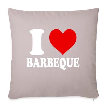 I Love Barbeque Funny Heart Witty - Sofa pillowcase 17,3'' x 17,3'' (45 x 45 cm) - light taupe - Front