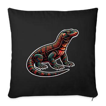 Dragon de Komodo - Housse de coussin décorative 45 x 45 cm - noir - Devant