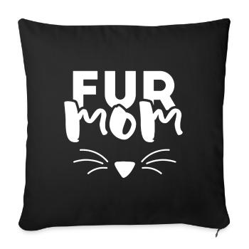 Fur Mom Cat Lover - Sofa pillowcase 17,3'' x 17,3'' (45 x 45 cm) - black - Front