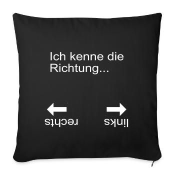 Richtungs-Pfeil Rechts Links Schwäche - Sofakissenbezug 45 x 45 cm - Schwarz - Vorne