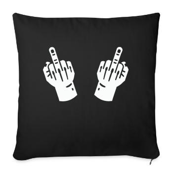 mittelfinger hand 2 - Sofakissenbezug 45 x 45 cm - Schwarz - Vorne