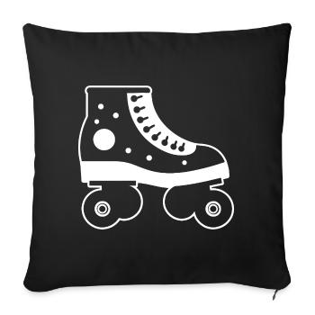 patins à roulettes style dessin animé - Housse de coussin décorative 45 x 45 cm - noir - Devant