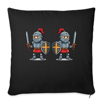 ritter comic 2 - Sofakissenbezug 45 x 45 cm - Schwarz - Vorne