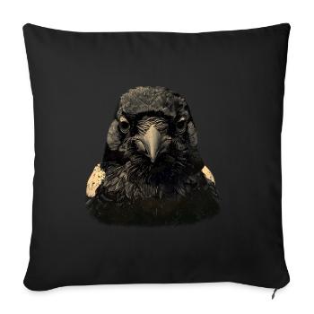 Realistische Elster Vogel Kopf Retro Vintage - Sofakissenbezug 45 x 45 cm - Schwarz - Vorne
