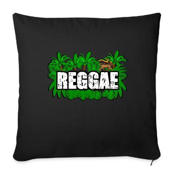 Reggae Lion - Sofa pillowcase 17,3'' x 17,3'' (45 x 45 cm) - black - Front