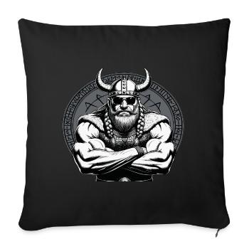 Norse Mythology Viking Warrior Valhalla - Sofa pillowcase 17,3'' x 17,3'' (45 x 45 cm) - black - Front