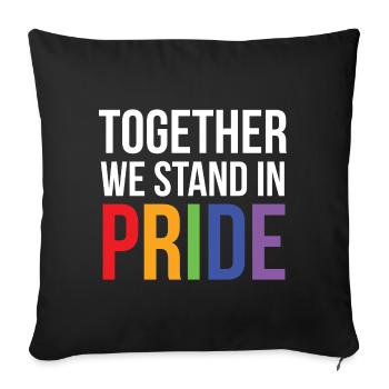 LGBTQ Pride Month - Together We Stand in Pride - Sofa pillowcase 17,3'' x 17,3'' (45 x 45 cm) - black - Front