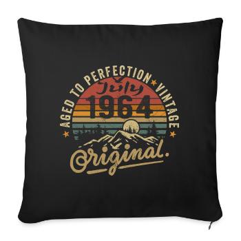 July 1964 July 1964 birthday july 1964 - Sofa pillowcase 17,3'' x 17,3'' (45 x 45 cm) - black - Front