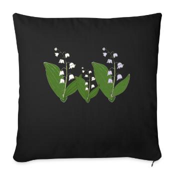 Muguet Paquet de trois - Housse de coussin décorative 45 x 45 cm - noir - Devant