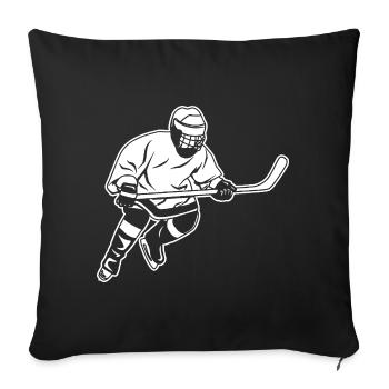 hockey player - Sofa pillowcase 17,3'' x 17,3'' (45 x 45 cm) - black - Front