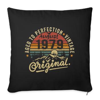 Anniversaire 1979 Millésime Août 1979 Cadeau 1979 - Housse de coussin décorative 45 x 45 cm - noir - Devant