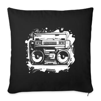 Hip Hop Music Drawing - Sofa pillowcase 17,3'' x 17,3'' (45 x 45 cm) - black - Front