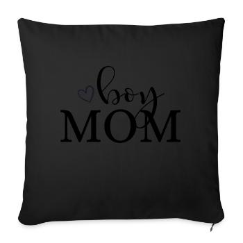 Boy mom - Sofa pillowcase 17,3'' x 17,3'' (45 x 45 cm) - black - Front