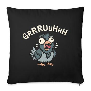 verrückte Taube gruh im Comic und Cartoon Logostil - Sofakissenbezug 45 x 45 cm - Schwarz - Vorne