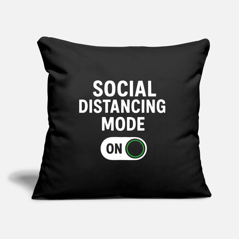 Mode de distanciation sociale activé Housse de coussin décorative 45 x 45 cm