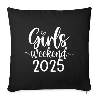 Lettrage Girls Weekend 2025 - Housse de coussin décorative 45 x 45 cm - noir - Devant