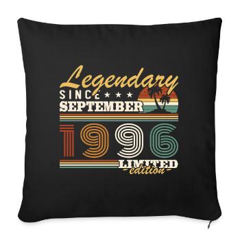 September 1996 Vintage Birthday Gift - Sofa pillowcase 17,3'' x 17,3'' (45 x 45 cm) - black - Front