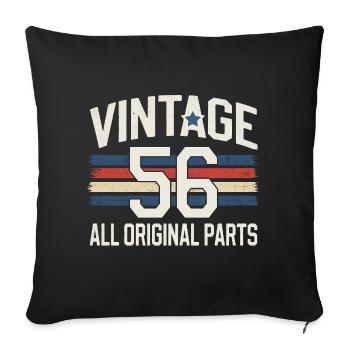Carte d'anniversaire vintage Route 1956 - Housse de coussin décorative 45 x 45 cm - noir - Devant