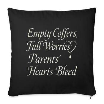 Des coffres vides, pleins d’inquiétudes - Housse de coussin décorative 45 x 45 cm - noir - Devant
