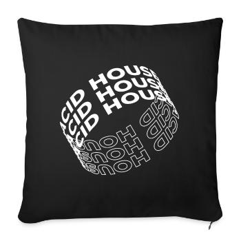 Acid House typography design - Sofa pillowcase 17,3'' x 17,3'' (45 x 45 cm) - black - Front
