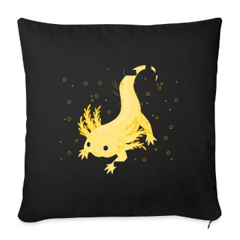 Bright gecko design with yellow detail - Sofa pillowcase 17,3'' x 17,3'' (45 x 45 cm) - black - Front